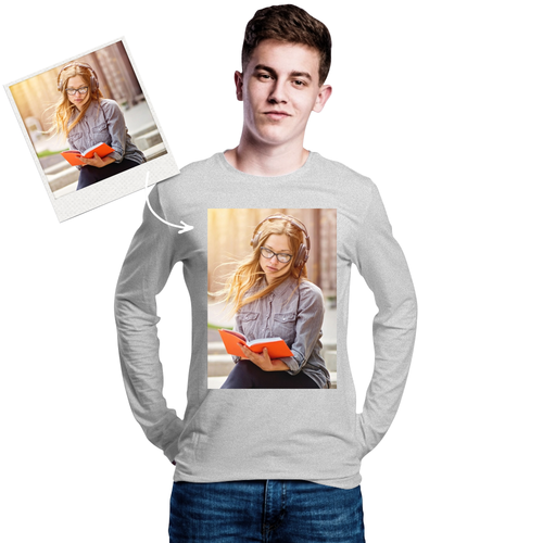 Custom Photo Men's Long Sleeve T-Shirt Cotton T-shirt