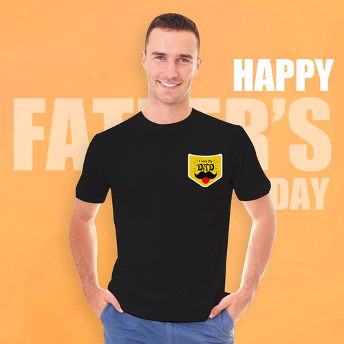 Custom Photo T-shirt I Love My Dad Printed Pocket Design T-shirt