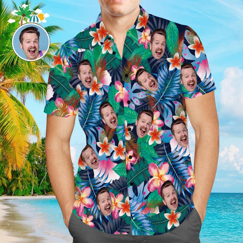 Custom Hawaiian Shirts Colorful Flowers Online Preview Personalized Aloha Beach Shirt For Men