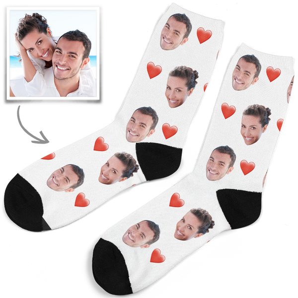 Custom Photo Love Face Socks - Unisex