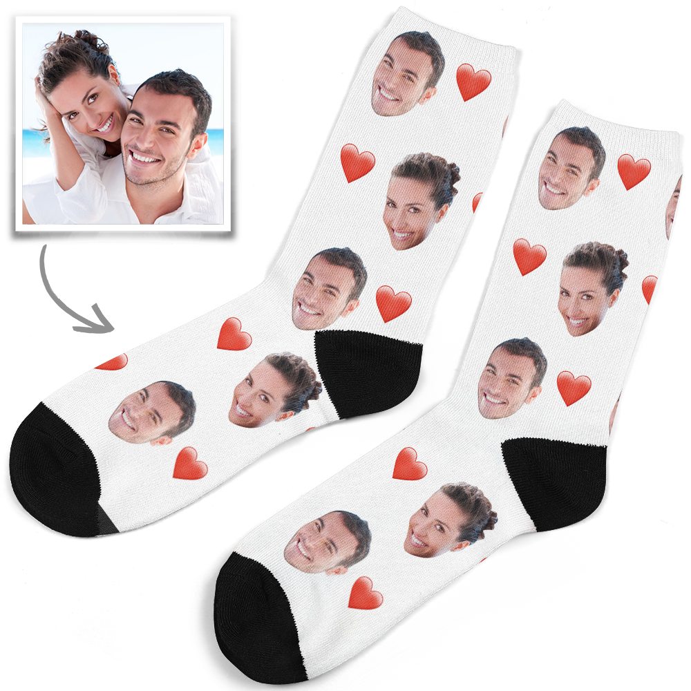 Custom Photo Love Face Socks - Unisex