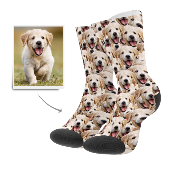 Photo Socks, Custom Face Mash Dog Socks - Unisex