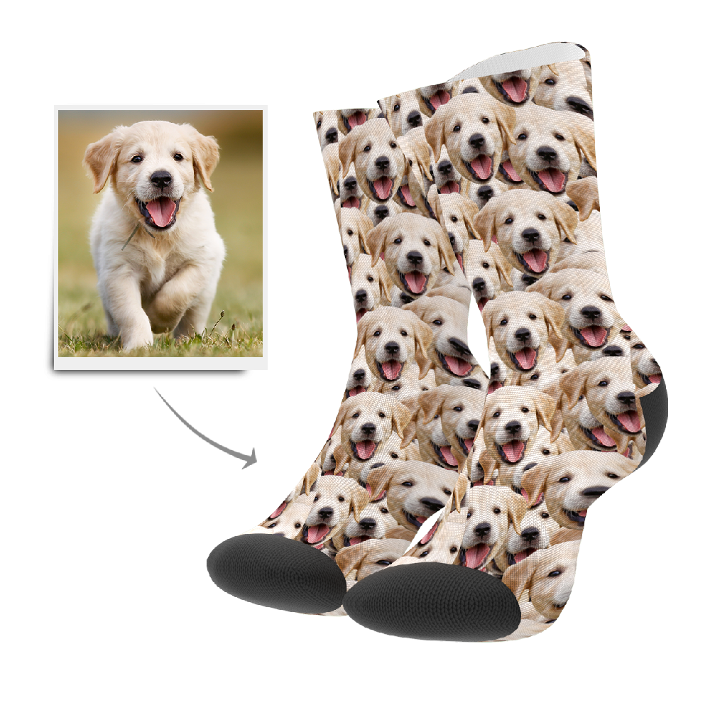 Photo Socks, Custom Face Mash Dog Socks - Unisex