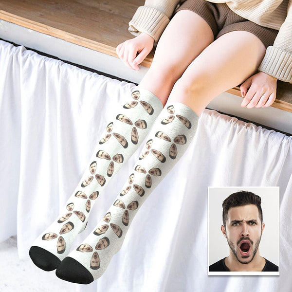 Custom Knee High Face Socks Summer Socks - Funny Face