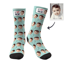 Custom Face Socks Elephant I Love Mom Best Gifts For Mom - Unisex