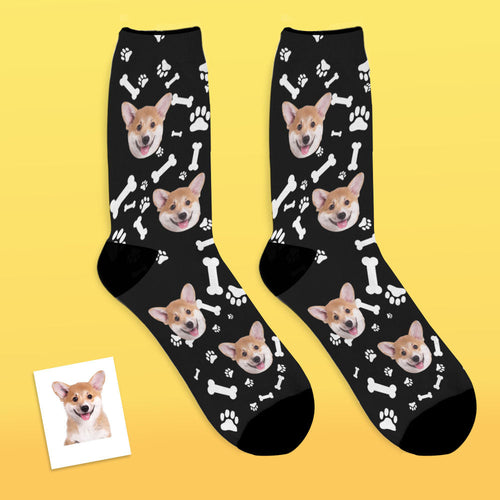 Photo Socks, Custom Dog Face Socks - Unisex