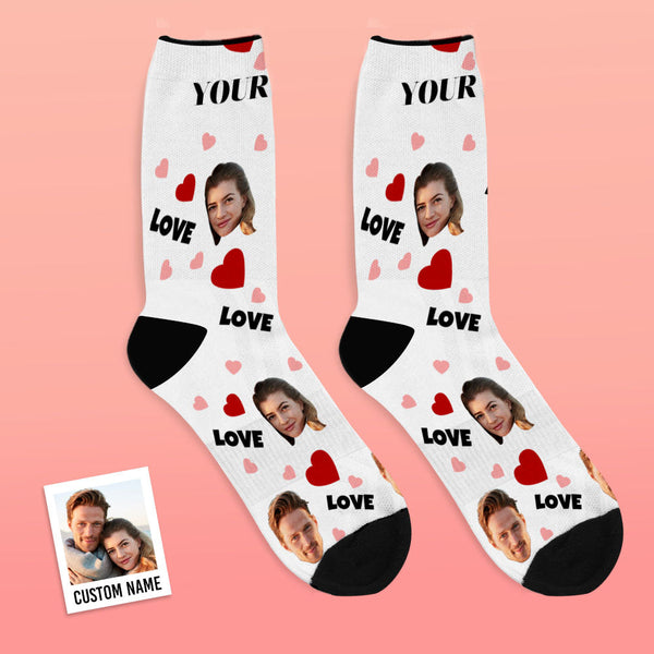 Custom Love And Face On Socks