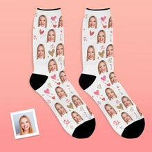 Custom Photo Socks Romantic Heart Pattern