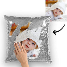 Custom Photo Magic Sequins Pillow Silver Color Sequin Cushion 15.75inch*15.75inch