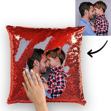 Custom Family Photo Magic Sequins Pillow Multicolor Sequin Cushion 15.75inch*15.75in