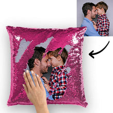 Custom Family Photo Magic Sequins Pillow Multicolor Sequin Cushion 15.75inch*15.75in