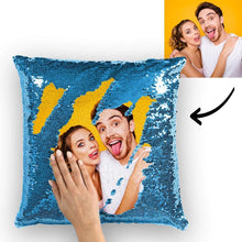 Custom Cute Couple Photo Magic Sequins Pillow Multicolor Sequin Cushion 15.75inch*15.75inch