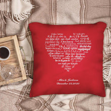 Custom Couple Pillows Gift I Love You Multiple Languages