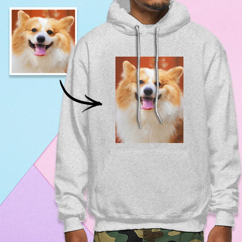 Custom Long Sleeve Photo Pullover Men's Hoodie Sweatshirt Pet Photo