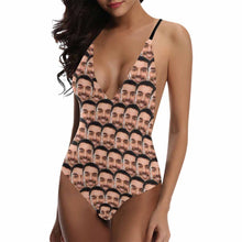 Custom Face Mash Photo V-Neck Women's One Piece Swimsuit