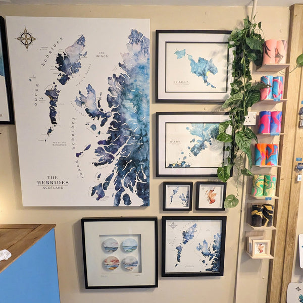 watercolour scottish maps