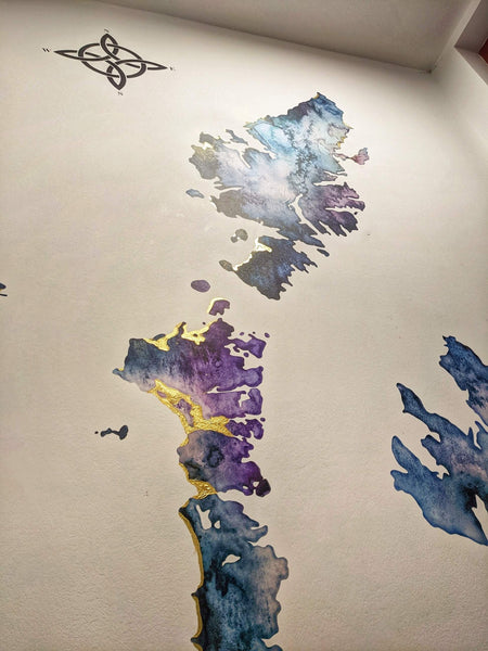 watercolor map of the outer hebrides