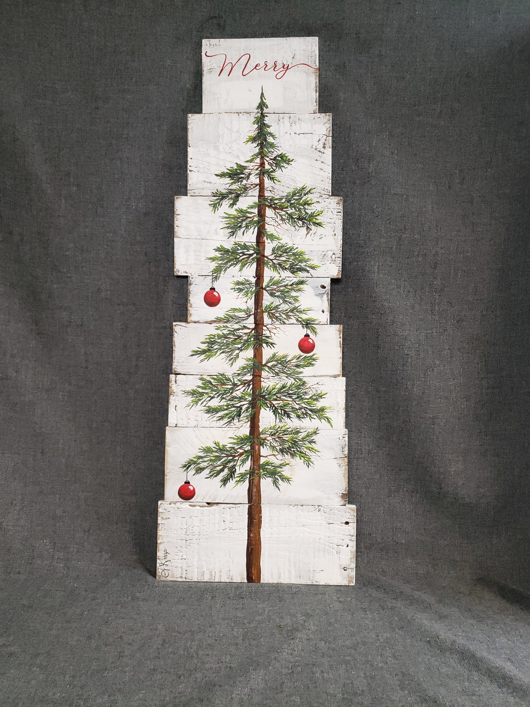 wooden decorative christmas tree