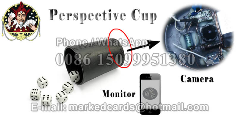 Bllack pespective cup for dice cheating