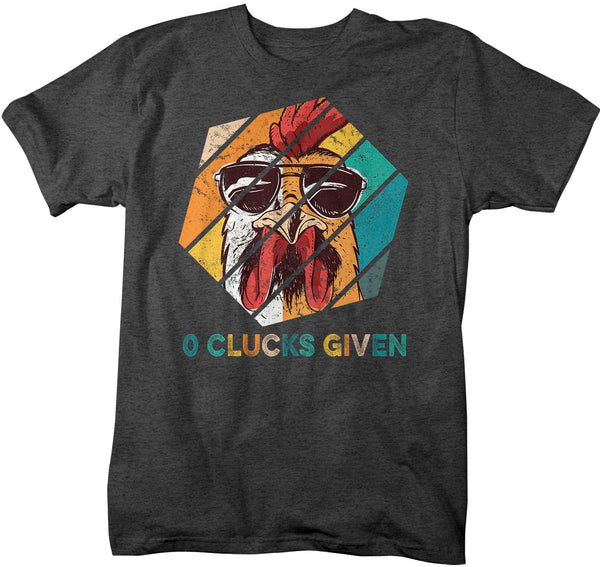 Men's Funny Rooster T Shirt 0 Clucks Given Gift Hipster Shirt Vintage Shirt Retro Rooster Chicken Zero Clucks Shirt-Shirts By Sarah