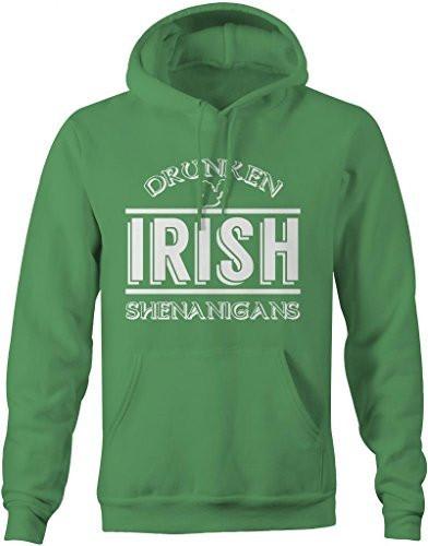 Shirts By Sarah Men's Saint Patrick's Day Hoodie Funny Drunken Irish Shenanigans