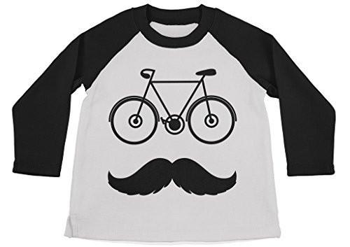 Shirts By Sarah Boy's Funny Hipster Bicycle Shirt 3/4 Sleeve Raglan Shirts-Shirts By Sarah