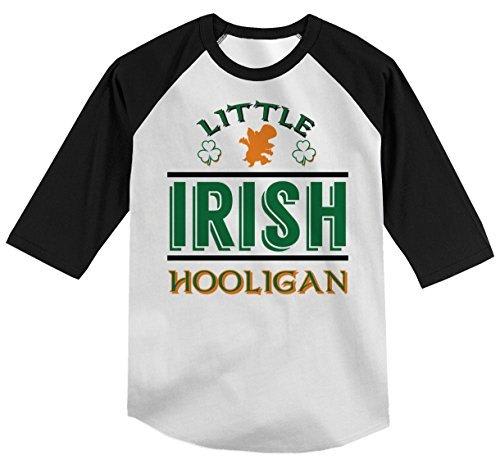 Shirts By Sarah Boy's Funny ST. Patrick's Day T-Shirt Little Irish Hooligan Raglan Tee