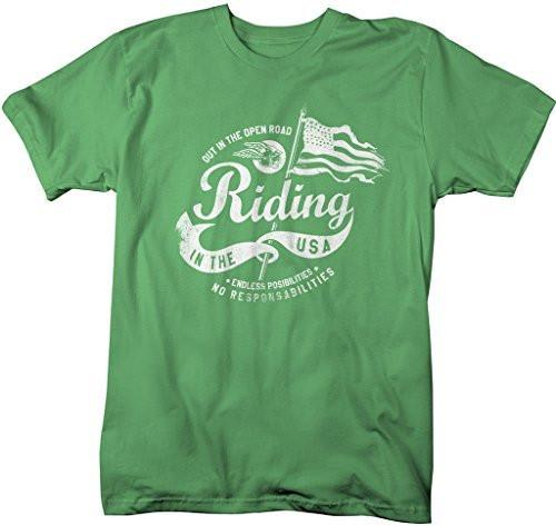 Shirts By Sarah Men's Motorcycle T-Shirt Open Road USA Flag Patriotic ...