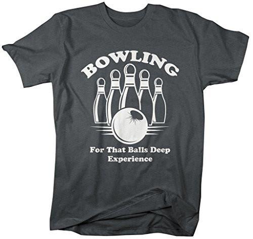 Shirts By Sarah Men's Funny Bowling T-Shirt Balls Deep Experience Shir ...