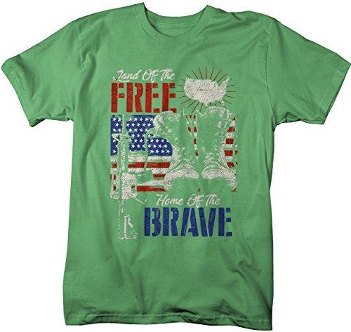 Shirts By Sarah Men's 4th July T-Shirt Land Free Home Brave Tee Soldier Shirt