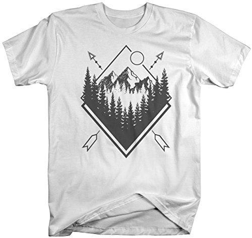 Shirts By Sarah Men's Hipster T-Shirt Nature Shirt Mountains Trees Sta ...