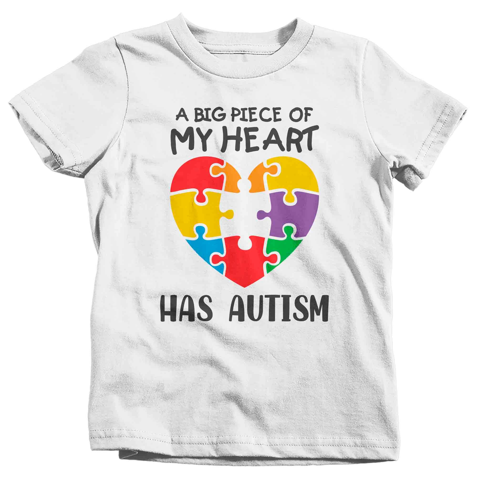 Kids Autism T Shirt Piece Of My Heart Shirt Awareness T-Shirt Spectrum Disorder TShirt Autistic ASD 