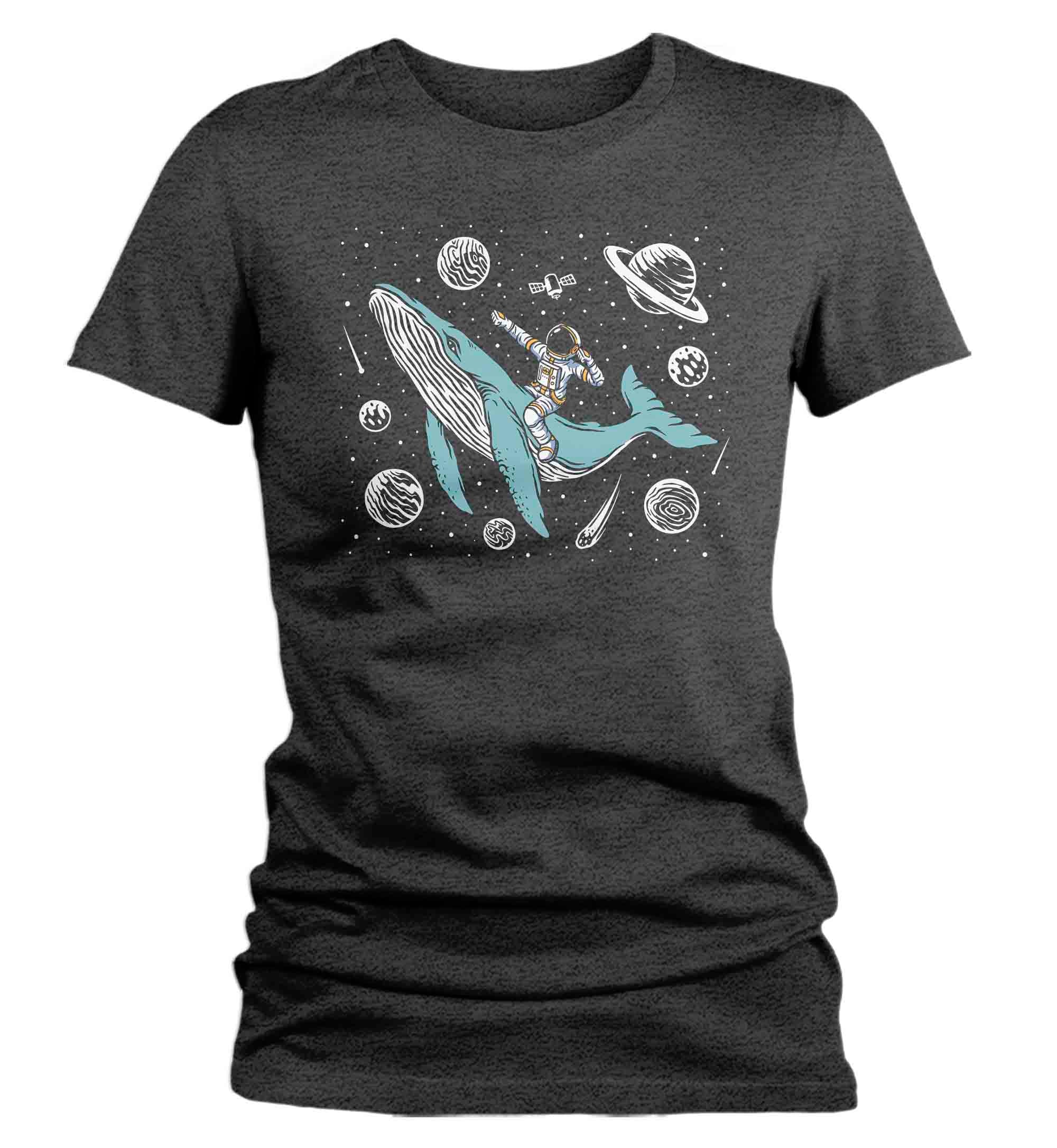 Women's Astronaut Shirt Humpback Whale T Shirt Streetwear Tee Space TShirt Planets Ride Whale Sp