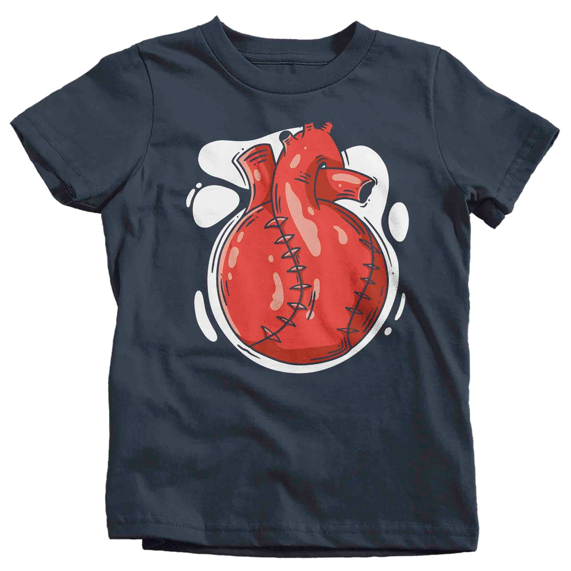 Kids Baseball T Shirt Funny Softball Shirt Heartbeat Heart Bleed Baseball Love Baller TShirt Gift Un