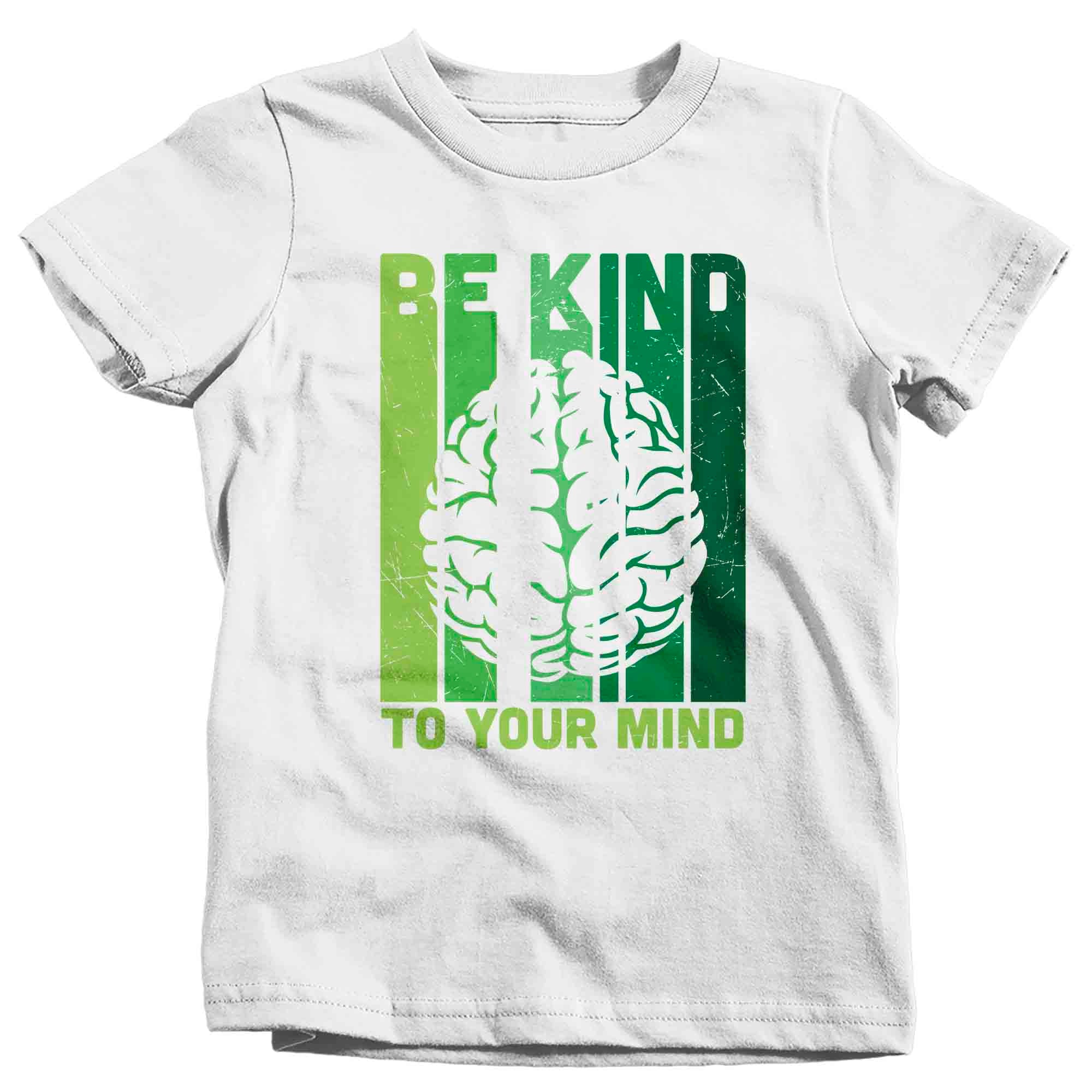 Kids Mental Health T Shirt Green Awareness Shirt Be Kind Tee To Your Mind TShirt Brain Gift Boy'