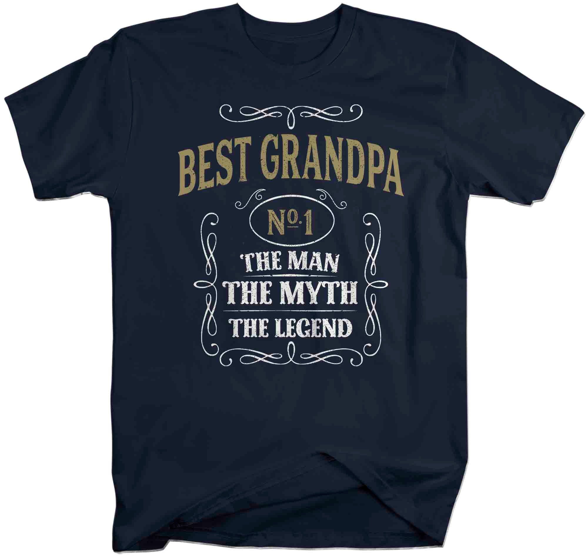 Men's Best Grandpa Shirt Vintage Tee Classic Whiskey Man Myth Shirt Father's Day Gift Idea S