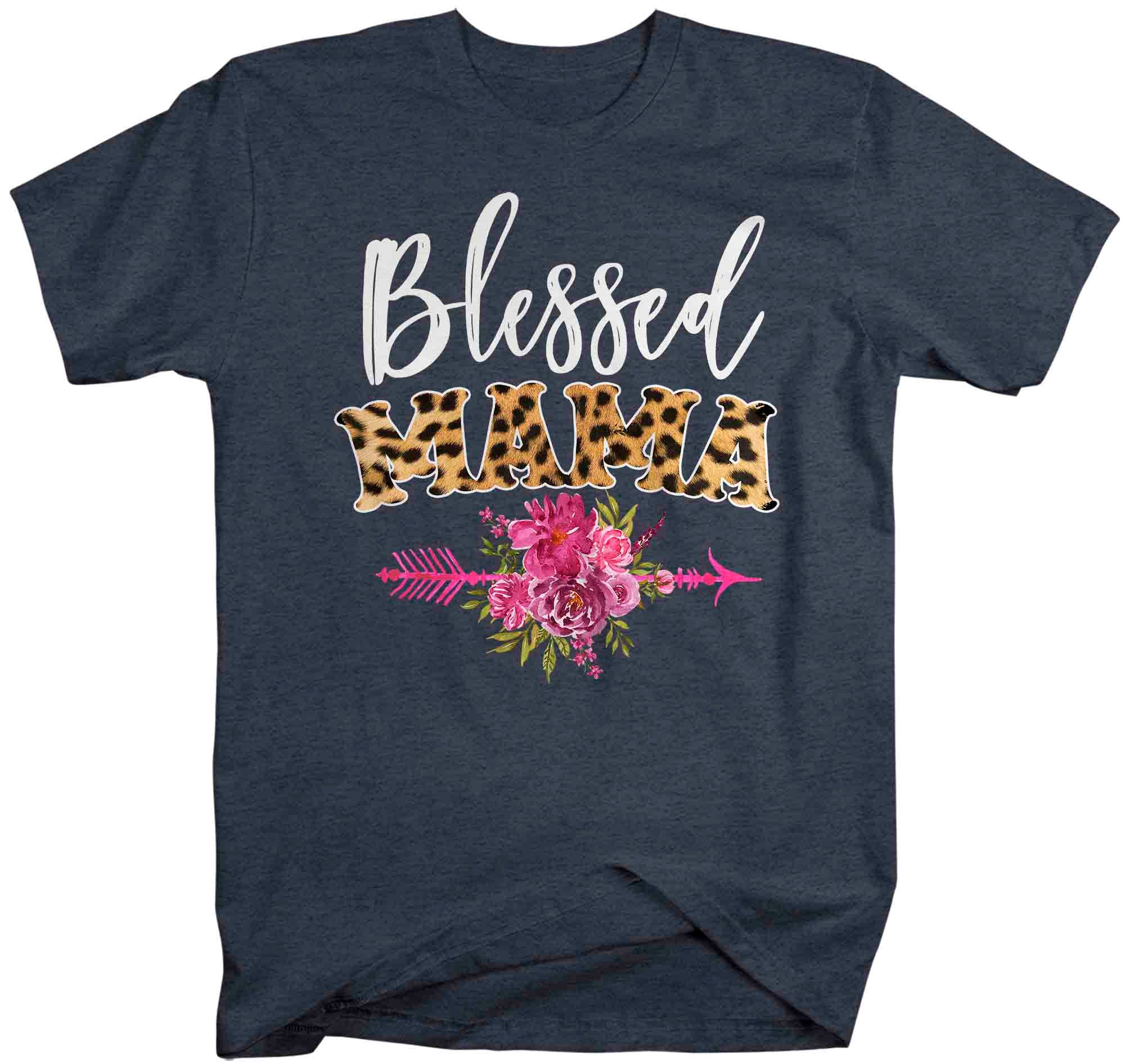 Men's Blessed Mama Shirt Mother's Day Gift Shirt For Mom Floral Boho Cheetah Animal Print Te