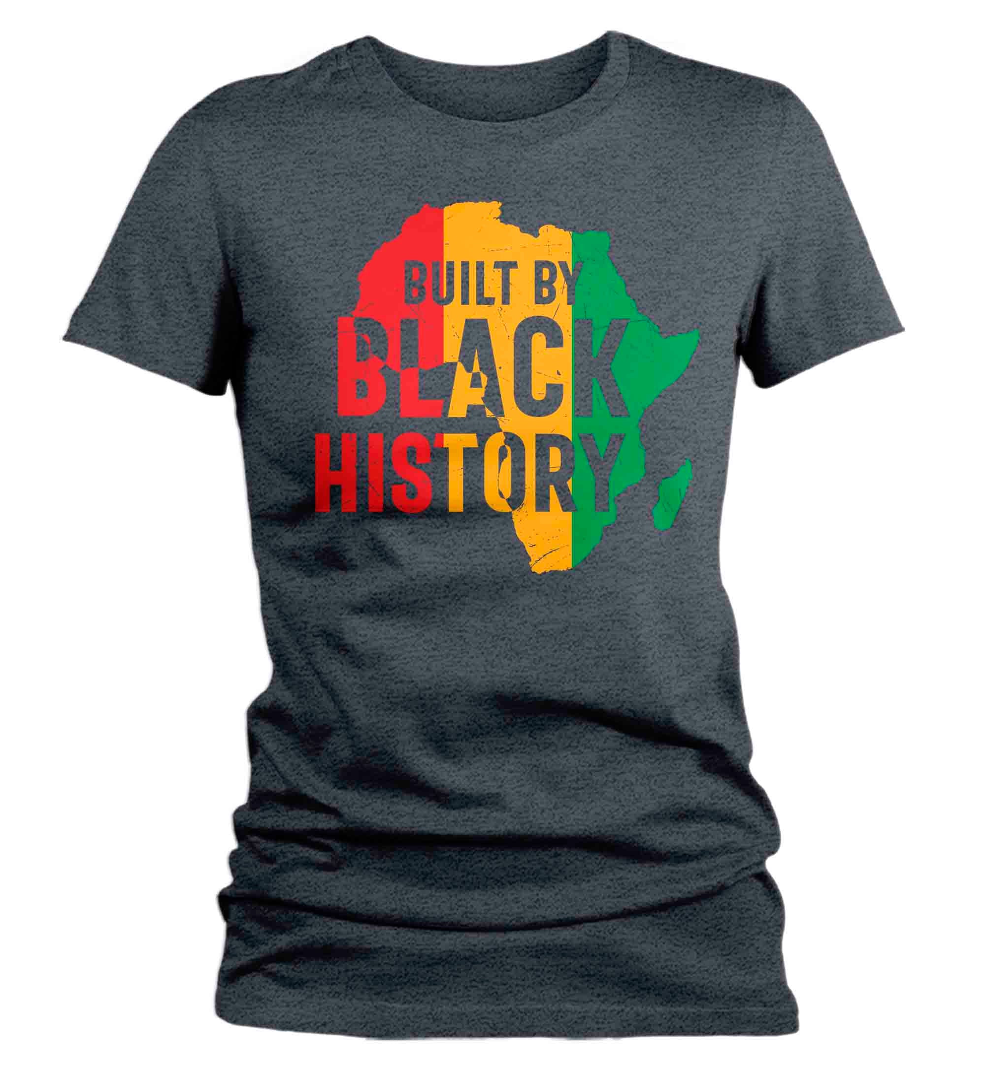 Women's Black History Shirt Built By Africa T Shirt Juneteenth Tee African American Slavery 1865