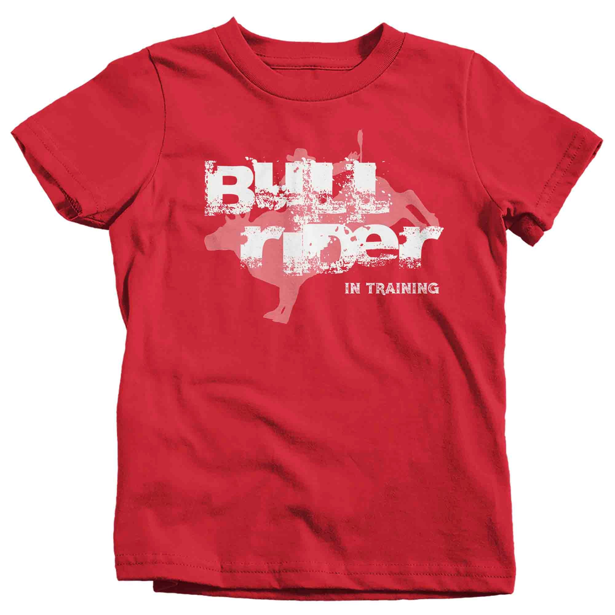 Kids Bull Rider Shirt In Training Rodeo T Shirt Bull Riding Cowboy Western Graphic Tee Bucking Rodeo