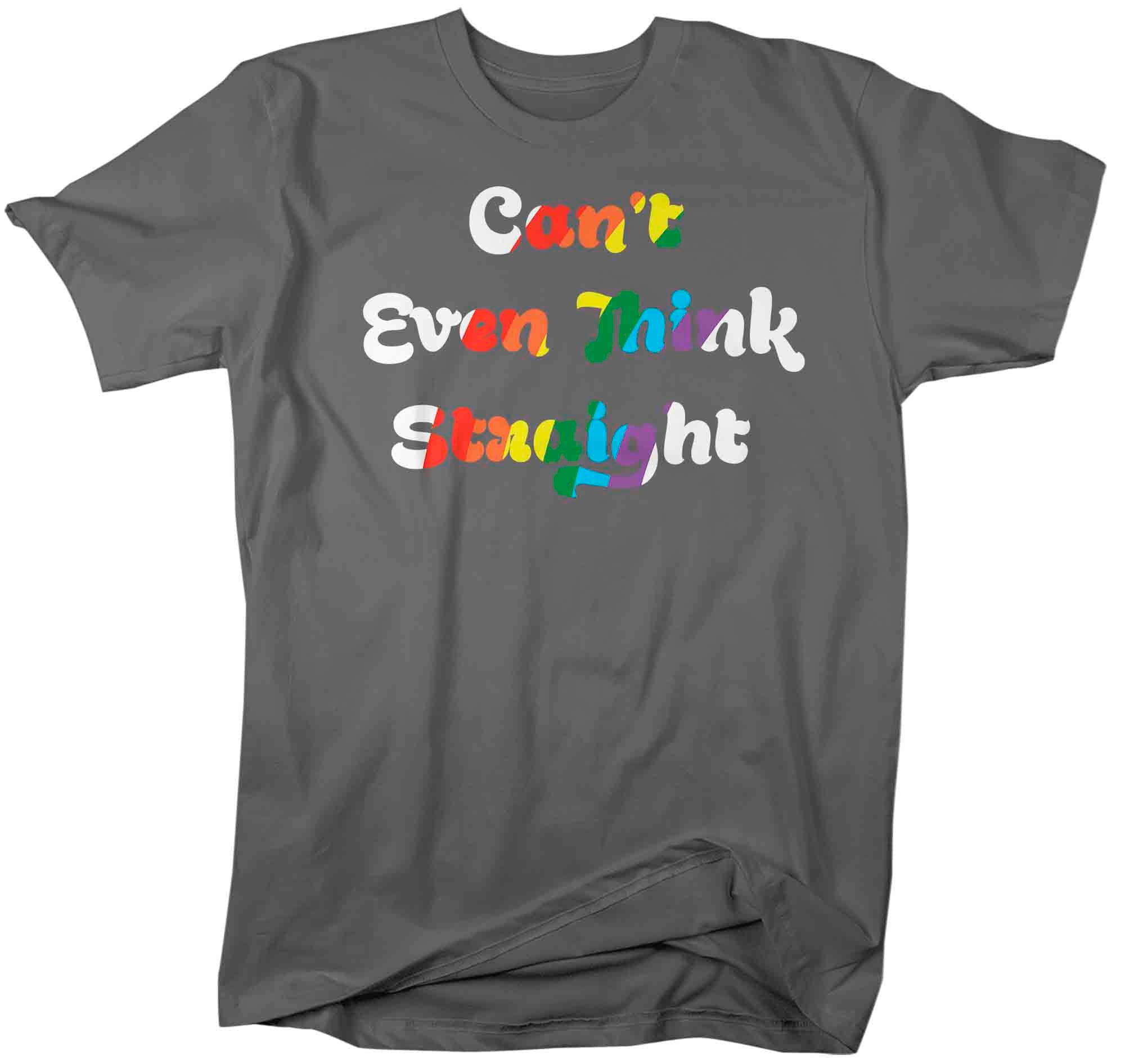 Men's Funny LGBT Shirt Can't Even Think Straight T Shirt Tee Lesbian Trans Bi Bisexual Gift 