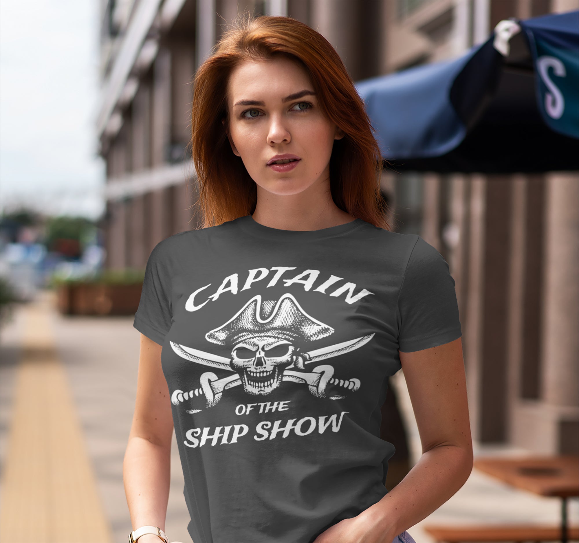 Women's Funny Pirate T Shirt Captain Shirt Ship Show Shirt Funny Boate | By Sarah