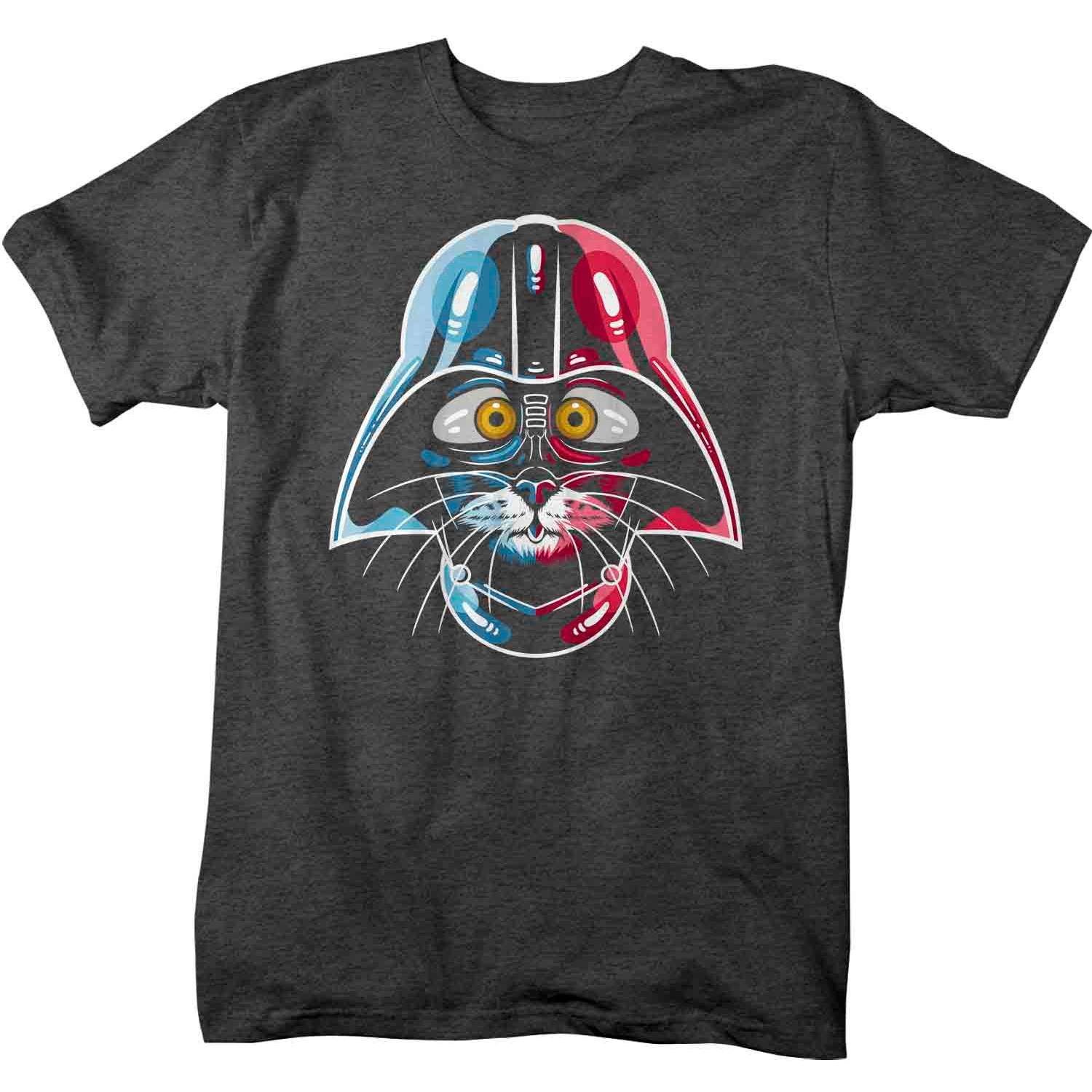 Men's Funny Cat Shirt Cat Wars T Shirt Cat Helmet Shirt Kitty Gift Cat Lover Hipster Geek Graphi