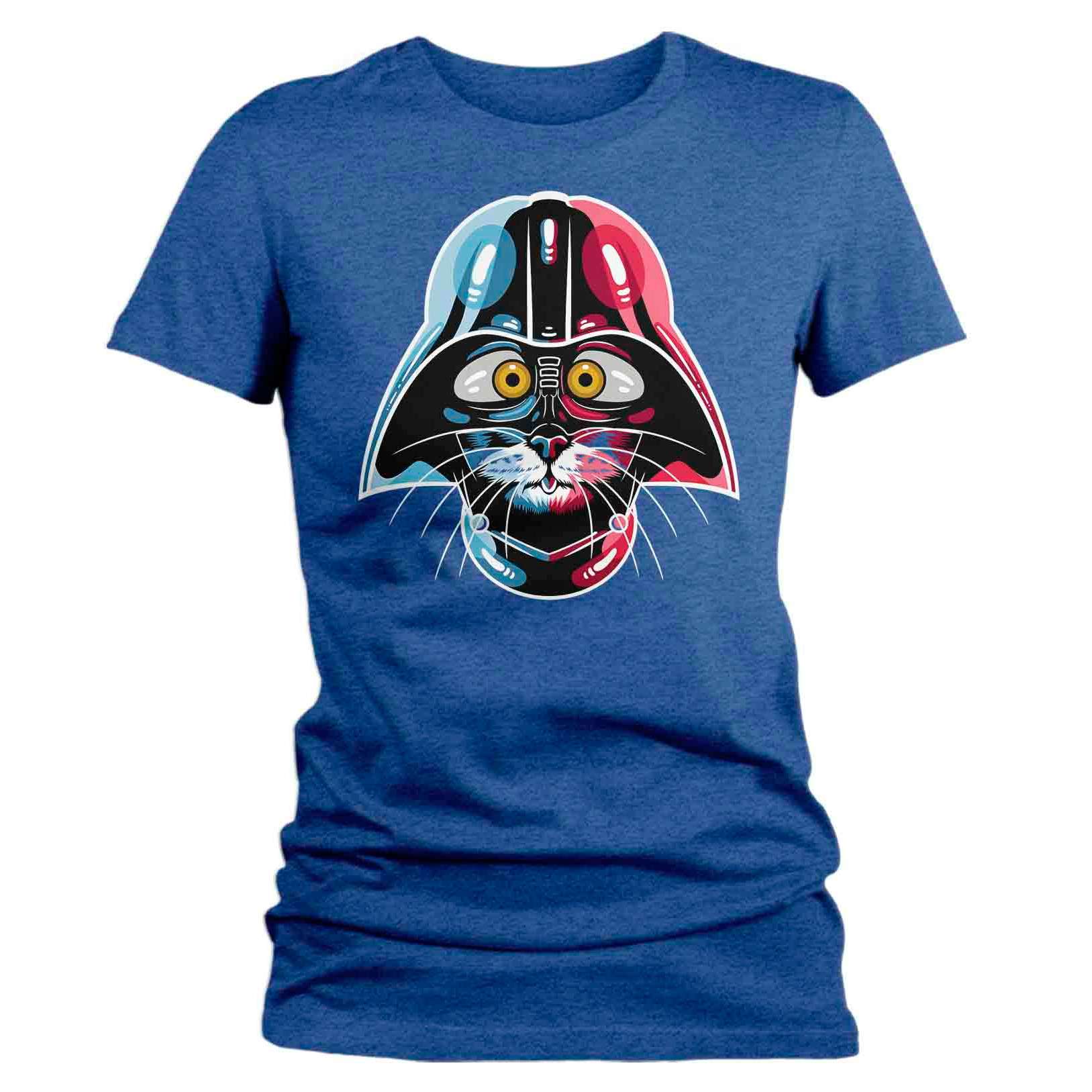 Women's Funny Cat Shirt Cat Wars T Shirt Cat Helmet Shirt Kitty Gift Cat Lover Hipster Geek Grap