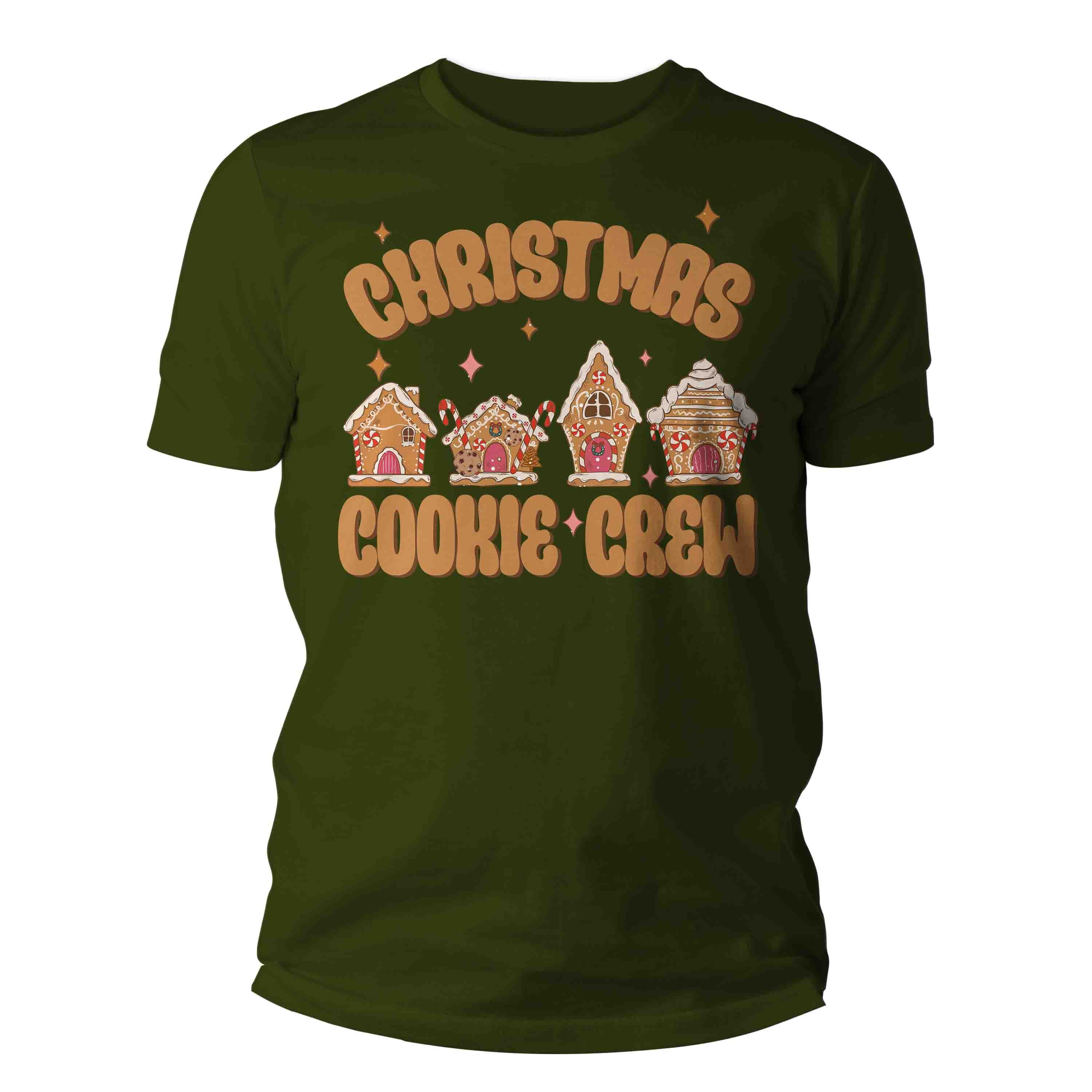 Men's Christmas T Shirt Cookie Crew Matching Retro Xmas Holi