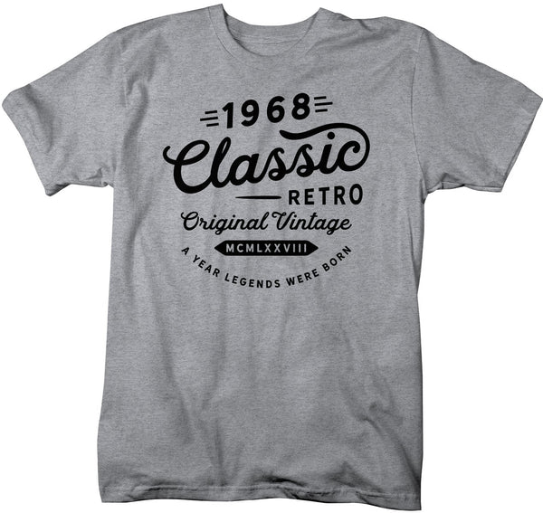 Shirts By Sarah Men's 50th Birthday Classic Retro 1968 Vintage T-Shirt ...