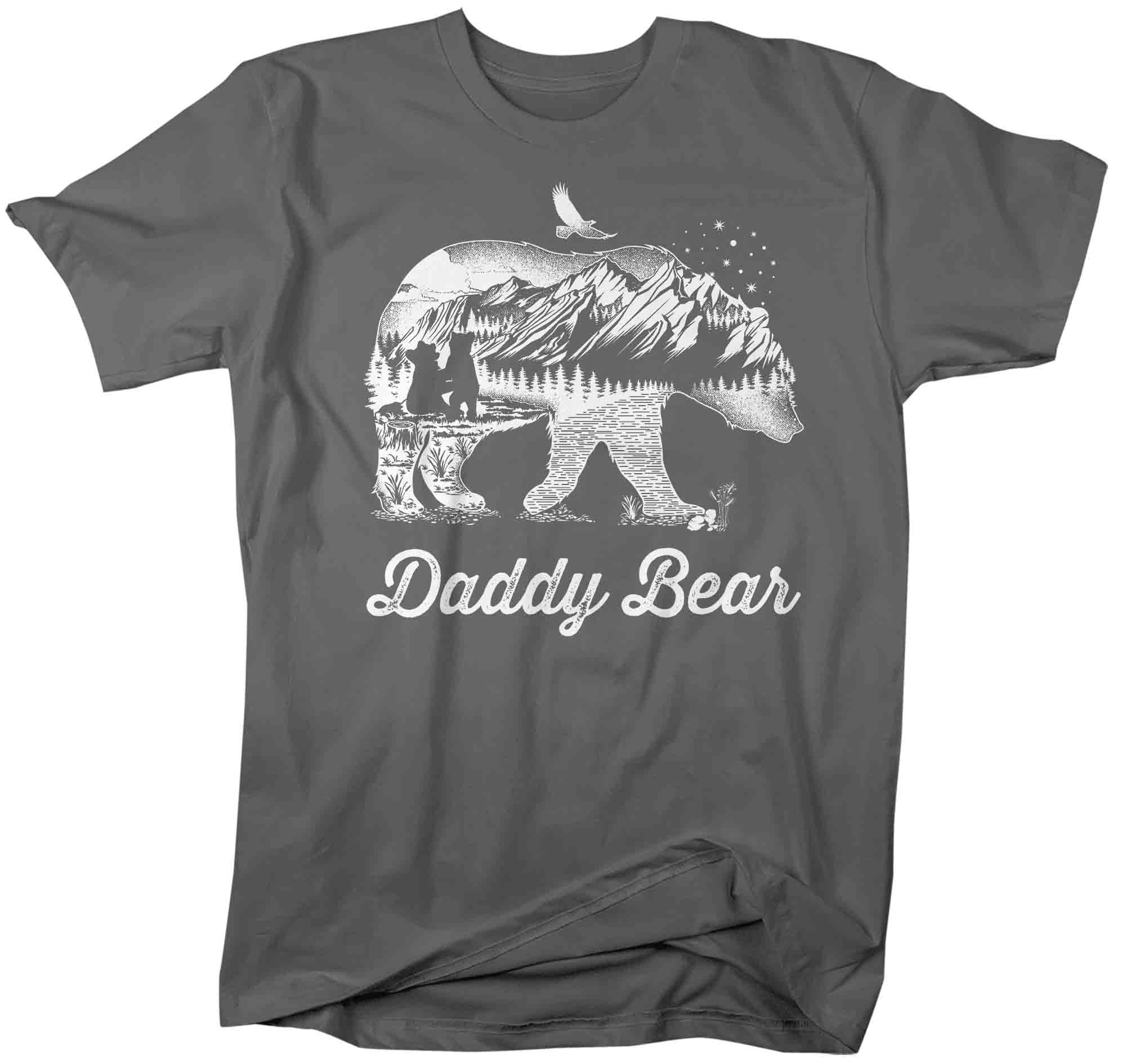 Men's Daddy Bear T Shirt Dad Shirts Hipster Double Exposure Camping Father's Day Streetwear 