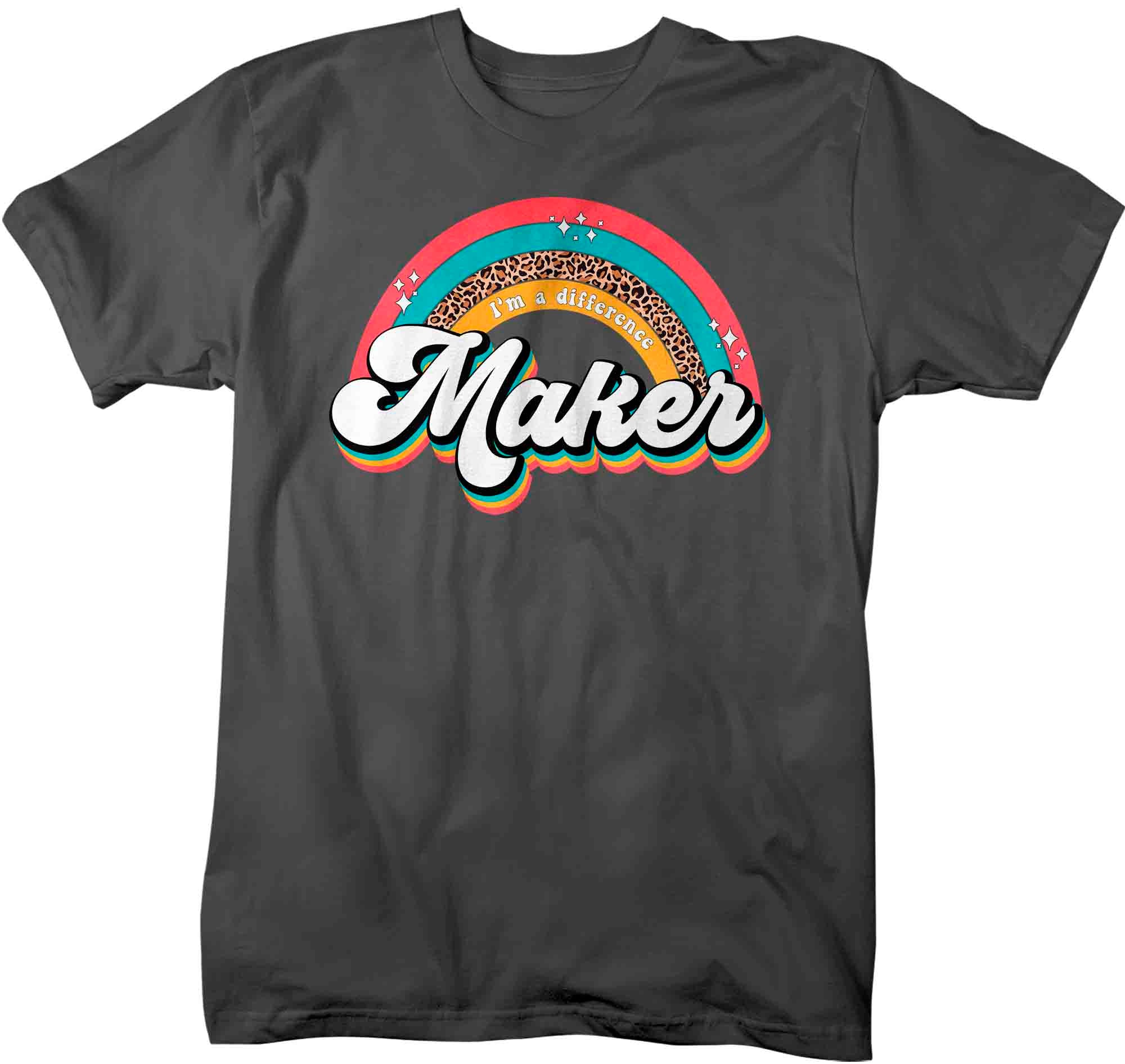 Unisex Vintage Teacher Shirt Retro Teacher T Shirt Difference Maker Vintage 60's TShirt Rainbow 