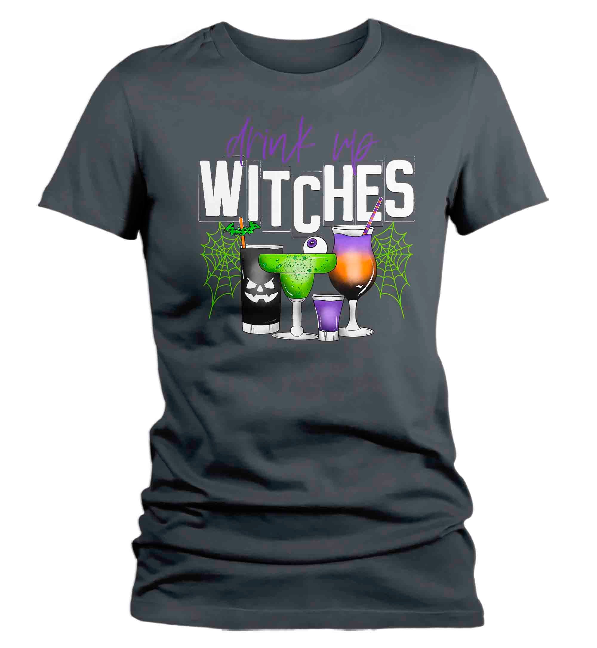 Women's Witch Shirt Funny Halloween T Shirt Grunge Tee Drink Up Witches Halloween Tee Ladies TSh