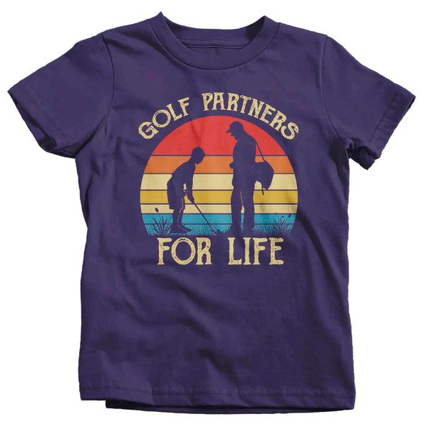 Kids Golfing T Shirts Matching Father Son Golf Partners For Life Shirts Father's Day Gift Idea Vintage Best Friends Shirt Boy's Youth-Shirts By Sarah