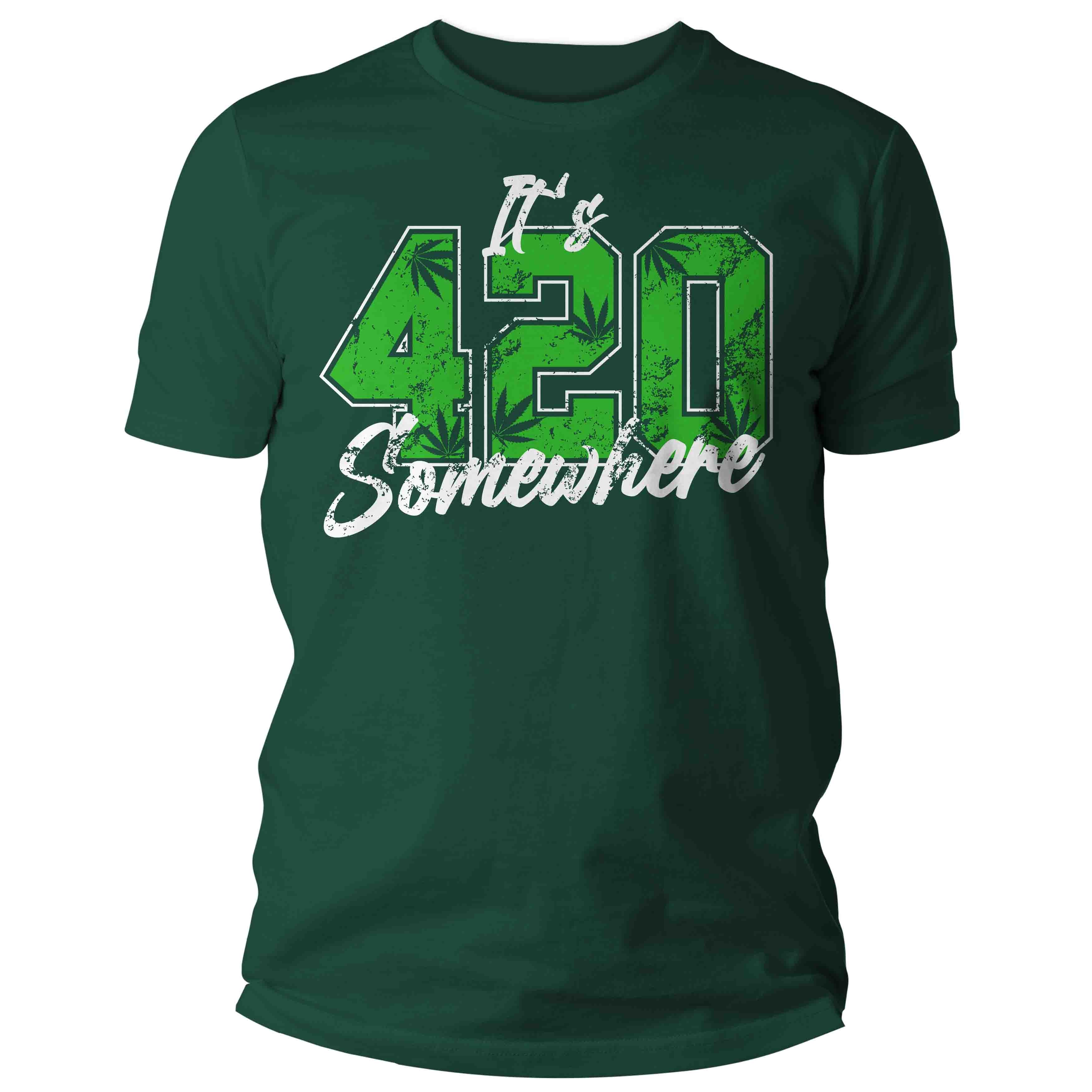 Men's Funny Cannabis Shirt It's 4:20 Somewhere T Shirt Medical Marijuana THC Tshirt Weed Gan